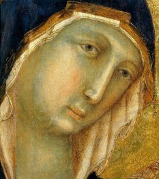 Die Jungfrau und das Kind auf einem Thron (Fragment)