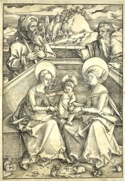 Die Heilige Familie mit der heiligen Anna und St. Joachim Gravur