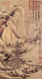 Löschen nach dem Schnee auf einem Bergpass Löschen nach dem Schnee auf einem Bergpass