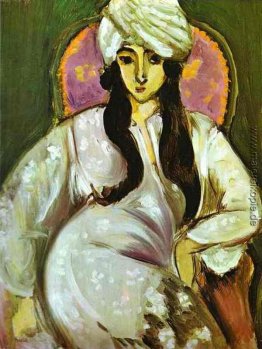 Laurette in einem weißen Turban