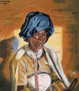 Xhosa Frau raucht eine Pfeife
