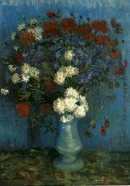 Stillleben: Vase mit Cornflowers und Mohnblumen Stillleben: Vase mit Cornflowers und Mohnblumen