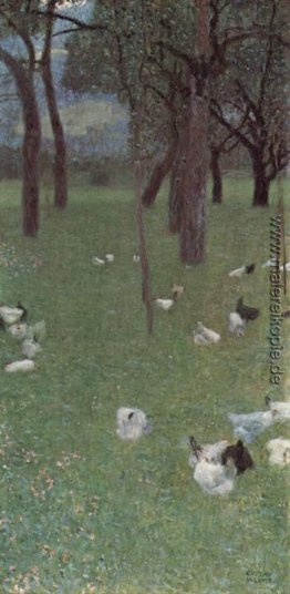 Nach dem Regen (Garten mit Hühnern in St. Agatha)