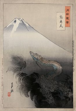 Drache, der auf den Himmeln