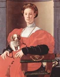 Porträt einer Dame im roten Kleid