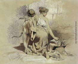 Frau mit Amours