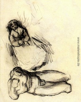 Männlicher Torso und Study for Portrait einer Frau mit Blumen