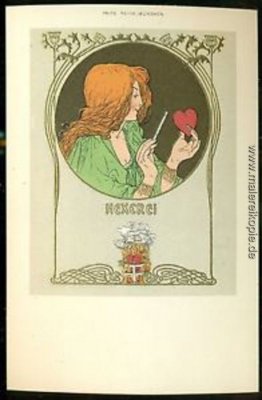 Postkarte Frau als Hexe