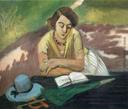Lesen Frau mit Sonnenschirm