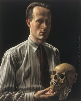 Zelfportret erfüllt schedel