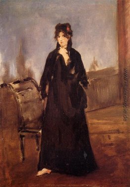 Junge Frau mit einem rosa Schuh (Porträt von Berthe Morisot)