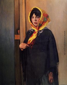 Junge Frau mit gelbem Schal