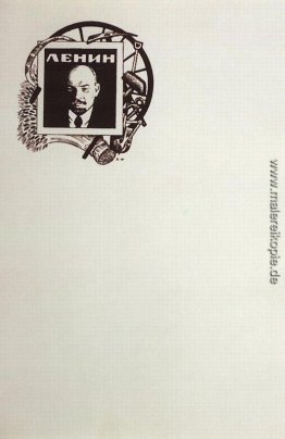 Schreibwaren. Blech mit Porträt von Lenin