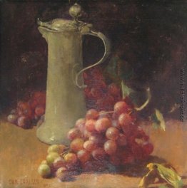 Stilleben mit Weintrauben und Zinn Krug