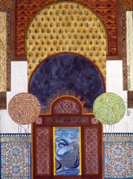 Medersa El-Attarin, Fez, mit Secession Bäume und Wasser