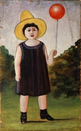 Kleines Mädchen in einem blauen Kleid