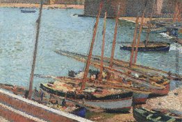 Boote im Hafen von Collioure