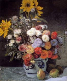 Mixed Blumen In An Earth Pot