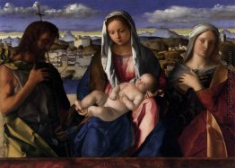 Madonna und Kind mit St. Johannes der Täufer und einem Heiligen,