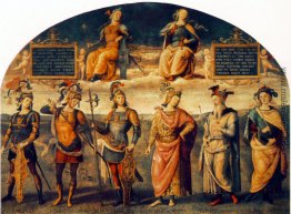 Tapferkeit und Mäßigung mit Sechs antike Helden
