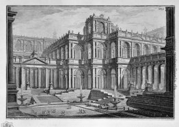 Antiken Forum Romanum, umgeben von Arkaden, mit Loggien
