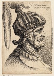 Helm mit langen Federbusch und Kinnriemen Helm mit langen Federbusch und Kinnriemen