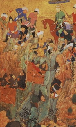 Timur Armee greift die Überlebenden der Stadt Nerges, in Georgie