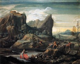 Landschaft mit Badenden