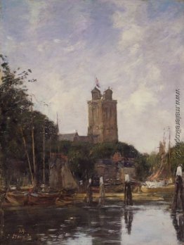 Dordrecht, Die Große Kirche aus dem Kanal