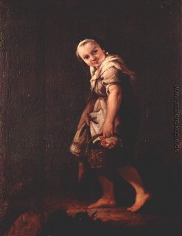 A Shepherd Mädchen mit einem Korb
