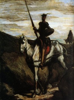 Don Quijote und Sancho Pansa, die zu den Hochzeits Gamaches