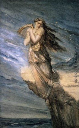 Sappho Springen in das Meer von der Leucadian Promontory