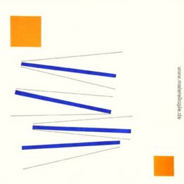 Relief in Orange und Blau