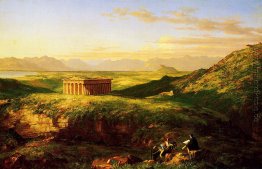 Der Tempel von Segesta mit dem Artist Sketching