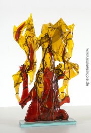 Goldener Herbst - Glas-Fusing-Skulptur Goldener Herbst - Glas-Fusing-Skulptur