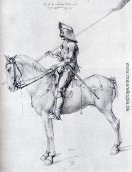Mann in der Rüstung zu Pferd