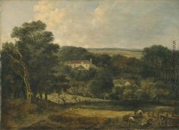 Blick in der Nähe von Norwich mit Erntemaschinen