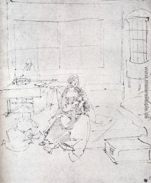 Die Heilige Familie in einem Raum