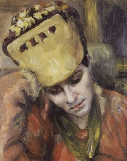 Porträt der jungen Frau mit kokoshnik
