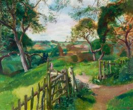Pfad und Tor in einer Landschaft