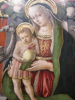 Madonna inthronisierte mit Donor (Detail)