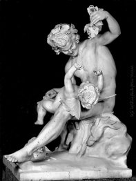 Satyr spielt mit Eros