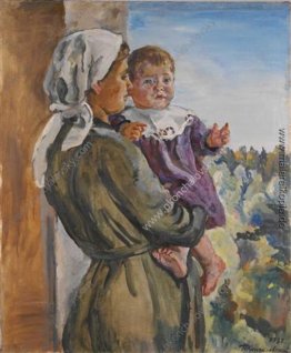 Katya auf dem Schoß (Krankenschwester)