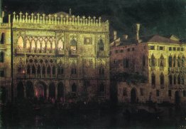 Ka d'Ordo-Palast in Venedig bei Mondschein