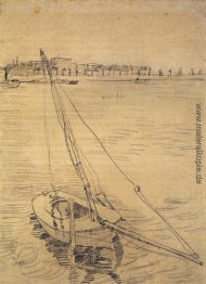 Segelboot auf der Seine bei Asnieres Segelboot auf der Seine bei Asnieres