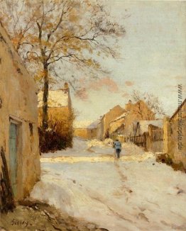 Ein Dorf-Straße im Winter