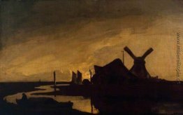 Moonrise auf dem Yare