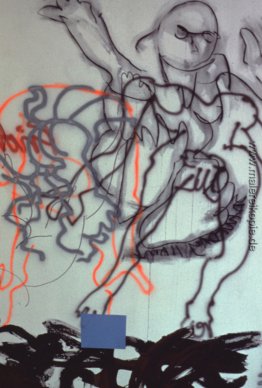 Tagebuch Painting # 28 - Wolken und 4 Kreise (Detail)