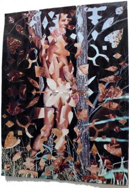 Schneeflocke-Collage (Male Nude in Woods)