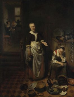 Interieur mit einer schlafenden Maid - The Idle Servan